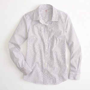 J. Crew purple navy & white stripe 100% cotton button down shirt